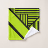 Triangle Stripes - Lime Green Bad Handdoek (Wasdoekje)