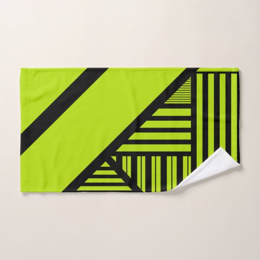 Triangle Stripes - Lime Green Bad Handdoek (Handdoek)