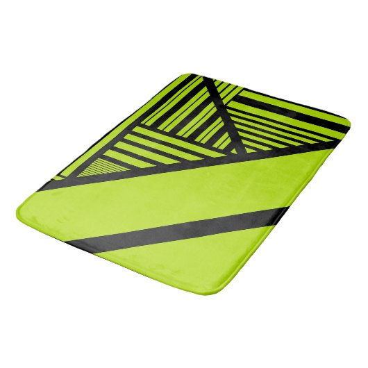 Triangle Stripes - Lime Green Badmat (Gekanteld)