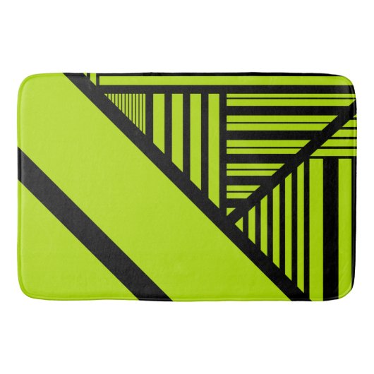 Triangle Stripes - Lime Green Badmat (Voorkant)