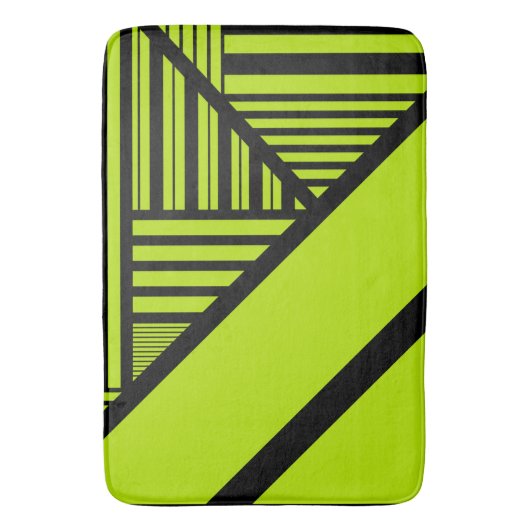 Triangle Stripes - Lime Green Badmat (Voorkant Verticaal)