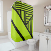 Triangle Stripes - Lime Green Douchegordijn (In situ)