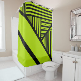 Triangle Stripes - Lime Green Douchegordijn