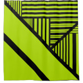 Triangle Stripes - Lime Green Douchegordijn (Voorkant)