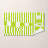 Triangle Stripes - Lime Green en White Bad Handdoek (Handdoek)