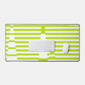 Triangle Stripes - Lime Green en White Bureaumat (Keyboard & Muis)