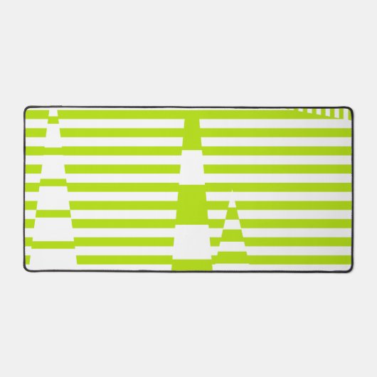 Triangle Stripes - Lime Green en White Bureaumat (Voorkant)