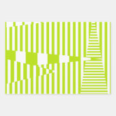 Triangle Stripes - Lime Green en White Inpakpapier Vel (Voorkant 3)