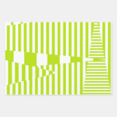 Triangle Stripes - Lime Green en White Inpakpapier Vel (Voorkant 2)