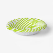 Triangle Stripes - Lime Green en White Papieren Kommen (Gebogen)