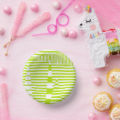 Triangle Stripes - Lime Green en White Papieren Kommen (Feest)