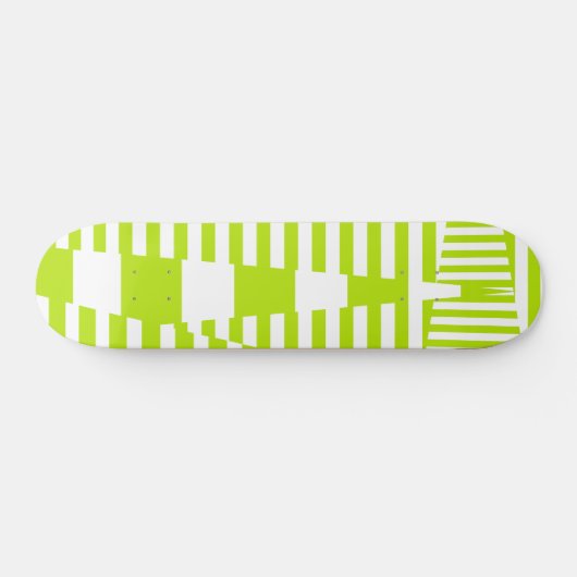 Triangle Stripes - Lime Green en White Persoonlijk Skateboard (Horizontaal)