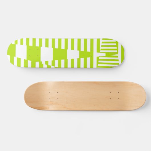 Triangle Stripes - Lime Green en White Persoonlijk Skateboard (Horizontaal)