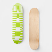 Triangle Stripes - Lime Green en White Persoonlijk Skateboard (Voorkant)