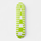 Triangle Stripes - Lime Green en White Persoonlijk Skateboard (Voorkant)