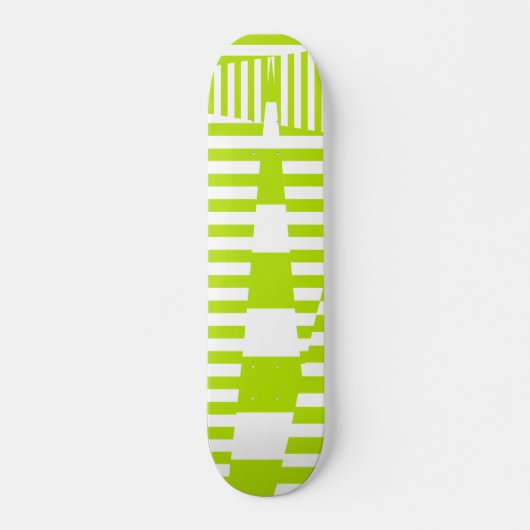 Triangle Stripes - Lime Green en White Persoonlijk Skateboard (Voorkant)