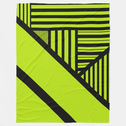 Triangle Stripes - Lime Green Fleece Deken (Voorkant)