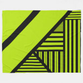 Triangle Stripes - Lime Green Fleece Deken (Voorkant (Horizontaal))