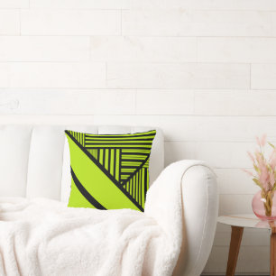 Triangle Stripes - Lime Green Kussen