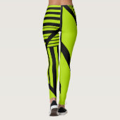 Triangle Stripes - Lime Green Leggings (Achterkant)
