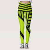 Triangle Stripes - Lime Green Leggings (Voorkant)