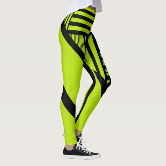 Triangle Stripes - Lime Green Leggings (Rechts)