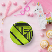 Triangle Stripes - Lime Green Papieren Kommen (Feest)