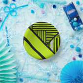 Triangle Stripes - Lime Green Papieren Kommen (Feest)