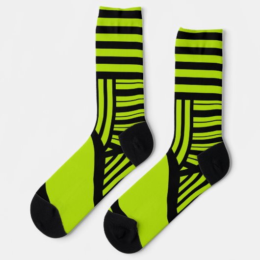 Triangle Stripes - Lime Green Sokken (Links)
