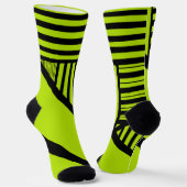Triangle Stripes - Lime Green Sokken (Gebogen)