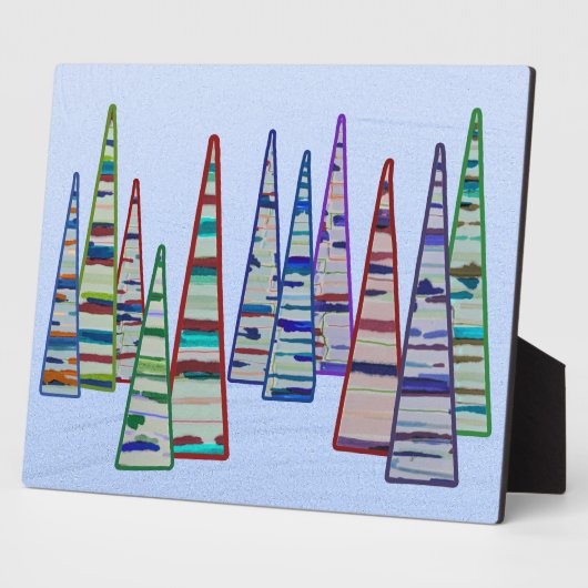 Triangle Tree Forest Tabletop Plaque with Easel Fotoplaat (Zijkant)