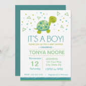 Triangle Turtle Baby shower Invitation Kaart (Voorkant / Achterkant)