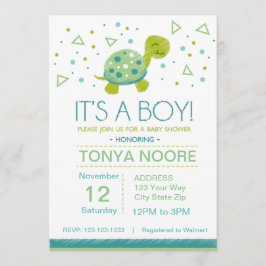 Triangle Turtle Baby shower Invitation Kaart