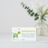Triangle Turtle Diaper Raffle Ticket Informatiekaartje (Staand voorkant)