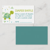 Triangle Turtle Diaper Raffle Ticket Informatiekaartje (Voorkant / Achterkant)