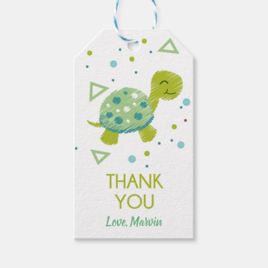 Triangle Turtle Gift Tsag Cadeaulabel (Voorkant)