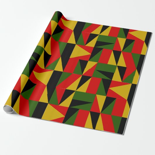 Triangles Black History Cadeaupapier (Uitgerold)
