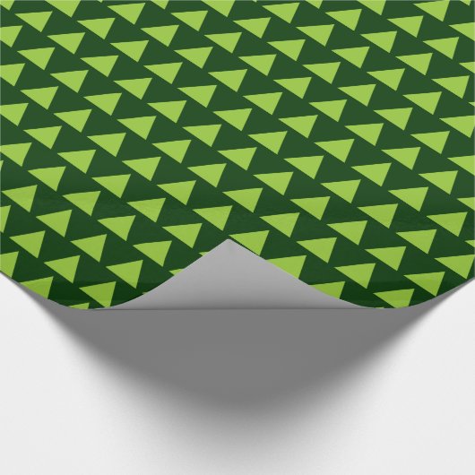Triangles - Martian Green over Donkergroen Cadeaupapier (Hoek)