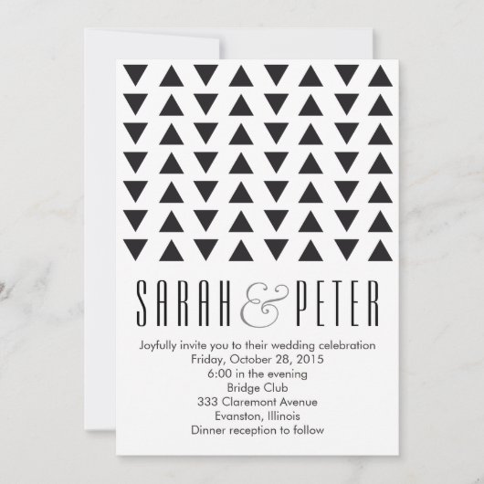 Triangles Modern Wedding Invitation Kaart (Voorkant)