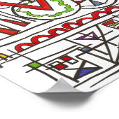 Triangles-Moderne Bauhaus Geometrische inkkunst Poster (Hoek)