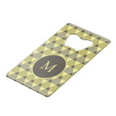 Triangles Pattern Creditkaart Flessenopener (Voorkant Gekanteld)