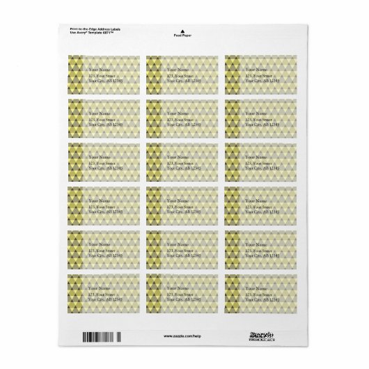 Triangles Pattern Etiket (Full Sheet)