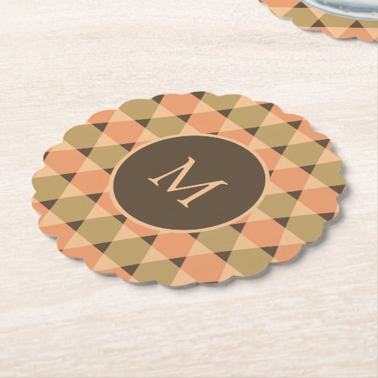 Triangles Pattern Kartonnen Onderzetters (Gekanteld)