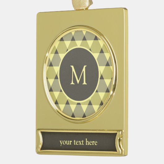 Triangles Pattern Verguld Banner Ornament (Links)