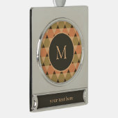 Triangles Pattern Verzilverd Banner Ornament (Rechts)