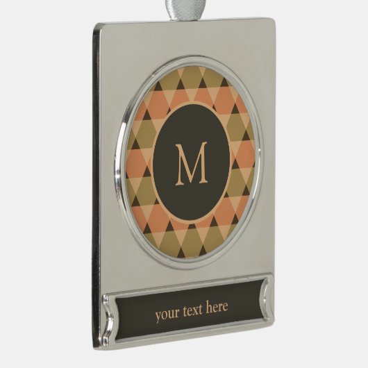 Triangles Pattern Verzilverd Banner Ornament (Rechts)