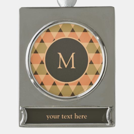 Triangles Pattern Verzilverd Banner Ornament (Voorkant)