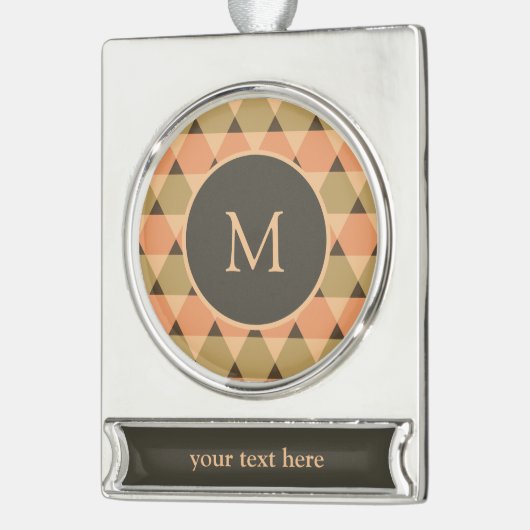 Triangles Pattern Verzilverd Banner Ornament (Links)