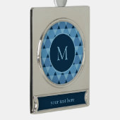 Triangles Pattern Verzilverd Banner Ornament (Rechts)