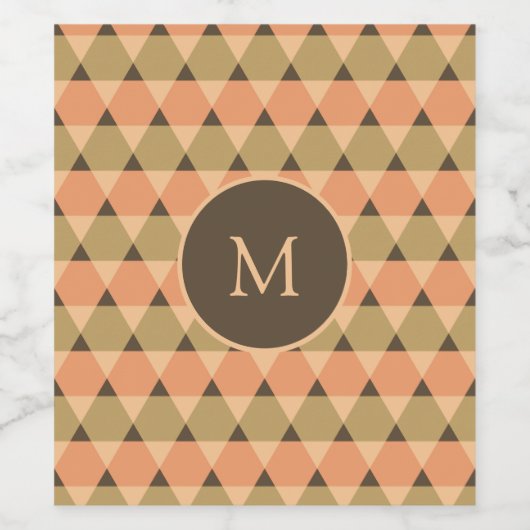 Triangles Pattern Wijn Etiket (Enkel label)